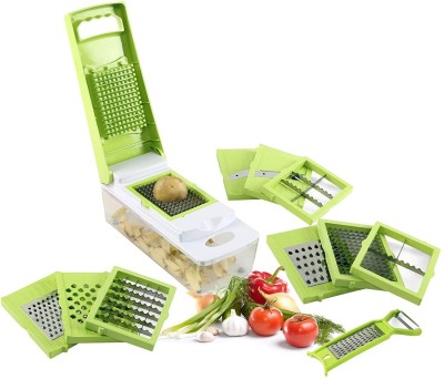 dudki 13 in 1 Vegetable Cutter, Chopper, Slicer, Dicer, Peeler, Chipper for Kitchen Vegetable & Fruit Chopper(Set of 1 Dudki Dicer Slicer)