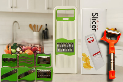 sufi by No 6-in-1 Vegetable Slicer & Peeler Combo – Multi-Function Cutter, Chopper & Grater Vegetable & Fruit Slicer(1 Vegetable Slicer, 1 Peeler)