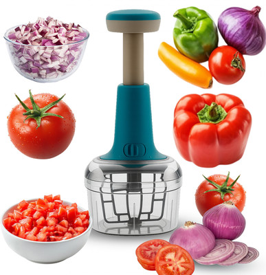 CICASTO CHOPPER- 17 Vegetable & Fruit Chopper(1 × 700 ml chopping bowl, 1 × Push-type chopping lid with handle)