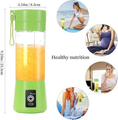 Blitzbot Fruit Juicer Machine,USB Rechargeable 450 W Juicer Mixer Grinder(Juicer 6 Blade Smoothie Maker & Portable Electric Usb Juice Maker Juicer Bottle | 1 Jar | Multicolor)
