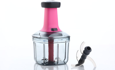 VEKSOR by VEKSOR EffortlessSlice 900ml Push Chopper: Dual-Blade Vegetable & Fruit Chopper(1 Chopper with blade, Extra 1 Blade for Push Blander)