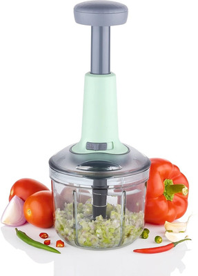 prayati Vegetable and Fruit Cutter Chopper with Easy Push and Close Button Chopper Vegetable & Fruit Chopper(1 PCS 900ml Push chopper green)