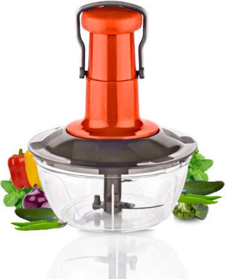 JABOO by NA Push Chopper|3 Stainless Steel Blades|500 ML Red Color|Easy push cutter| Vegetable & Fruit Chopper(1 chopper)