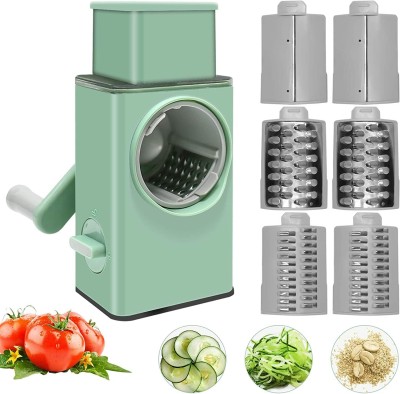 BBD Kitchen Shop Vegetable & Fruit Grater & Slicer (1 x Rotary cheese grater, 3 x Set of Blades) Vegetable & Fruit Grater & Slicer(1)