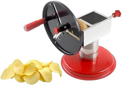 R S ENTERPRISES pototo Chips Maker Stainless Steel Blade, Ergonomic Handle Potato Grater & Slicer(1 x Potato Chips Maker :: 1 x Handle :: 3 x Blade Attachments)