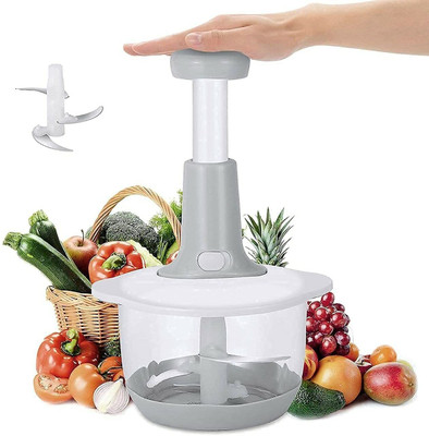 Bharatmart MINI VEGETABLE PUSH CHOPPER (800ML) Vegetable & Fruit Chopper(1 chopper)