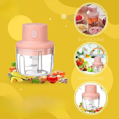 Life Style RP Enterprises 350ML Rechargeable Mini Chopper for Kitchen | Stainless Steel Blades Cutter | Vegetable & Fruit Chopper(1 CHOPPER)