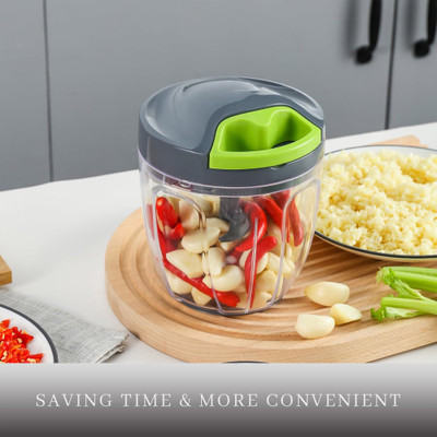 mirabutik Vegetable & Fruit Chopper(Handheld mini chopper set 450ml)