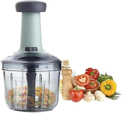 SJD Hand Push Manual Chopper 650 ML Vegetable & Fruit Chopper(1 Chopper, 1 Blade)