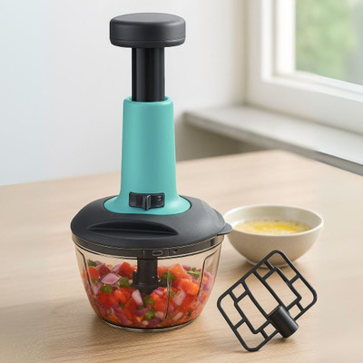 AST Push Chopper 650 ml with Whisker & 3 Stainless Steel Blades Vegetable & Fruit Chopper(HAND PUSH CHOPPER- 650 ML + WHISKER)