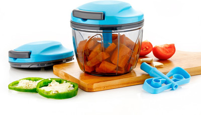 Grecy by - 750 ML Easy Pull Food Chopper and Manual Food Processor - Vegetable Slicer Vegetable & Fruit Chopper(Chopper)