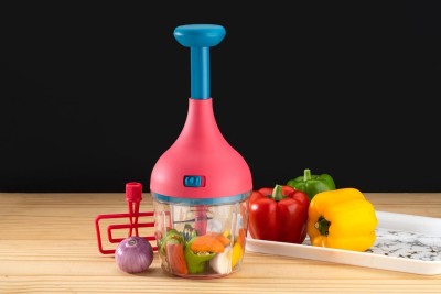 AK10ZONE by AK10ZONE Food Chopper 1000ml, Steel Large Manual Hand-Press Vegetable Chopper Vegetable Chopper(1 chopper)