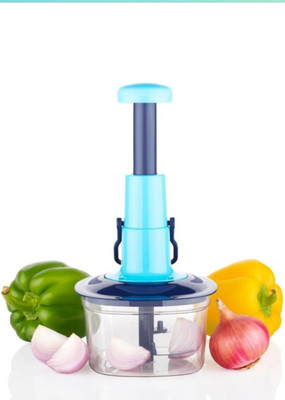 ROYALCOOK by ROYALCOOK Royalcook Push Chopper Blue 650 with 3 steel Blades for sharp cutting Vegetable & Fruit Chopper(1 Push Chopper)