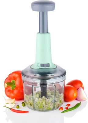 HAPPI Manual Push Chopper 900ml Steel Blade Hand Press Vegetables Chopper Kitchen Vegetable & Fruit Chopper(Push Chopper for Kitchen)