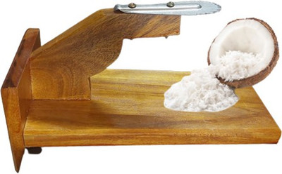 Q8 Twinkle Polished Wooden Table Top Coconut Scraper / Grater / Chirava (Coconut Scrapper) Coconut Grater(1 set)