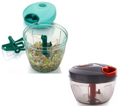 Axiline Combo Of 1 Quick Vegetable Chopper 450ml & 1 Big 750ml Vegetable Chopper Vegetable & Fruit Chopper(2 chopper)