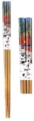 RIANZ Eating Bamboo Japanese Chopstick(Brown Pack of 2)