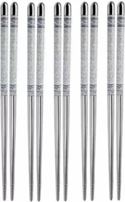 hurrio Eating Stainless Steel Chinese Chopstick(Silver Pack of 10)