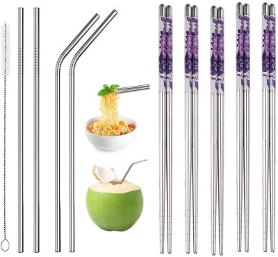 kayru Cooking, Decorative, Eating Stainless Steel Chinese, Japanese, Korean, Vietnamese Chopstick(Silver Pack of 10)