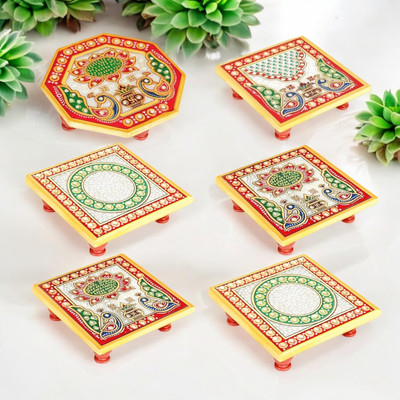 Earthjoy Small Pata Marble Puja Chowki Stool for Home, Temple Patla, Manai Palagai, Marble Pooja Chowki(Brown, Pack of 6) deal from flipkart Earthjoy Small Pata Marble Puja Chowki Stool for Home, Temple Patla, Manai Palagai, Marble Pooja Chowki(Brown, Pack of 6) deal from flipkart