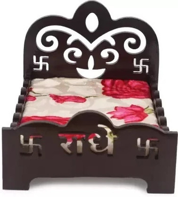 SHBK Lord Laddu Gopal Wooden Pooja Singhasan (Brown, Pack of 1)@ 3 Wooden All Purpose Chowki(Brown, Pack of 1)