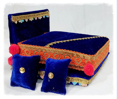 R D Handicraft Silk All Purpose Chowki(Blue, Pack of 1)