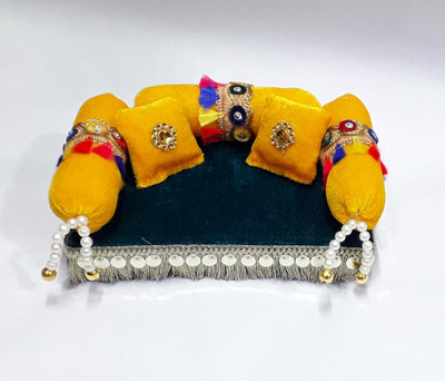 RDH ENTERPRISES RDH Enterprises Thakur ji Singhasan,Laddu Gopal ji ,Singhasan usable 0 to 3 no Wooden All Purpose Chowki(Multicolor, Pack of 1)