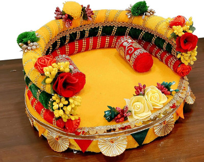 Unique Palette Thakur Ji Bed /Krishna Ji Bed/Laddu Gopal Ji Chowki/ Singhasan Super Soft Kanha Wooden All Purpose Chowki(Yellow, Pack of 1) deal from flipkart Unique Palette Thakur Ji Bed /Krishna Ji Bed/Laddu Gopal Ji Chowki/ Singhasan Super Soft Kanha Wooden All Purpose Chowki(Yellow, Pack of 1) deal from flipkart