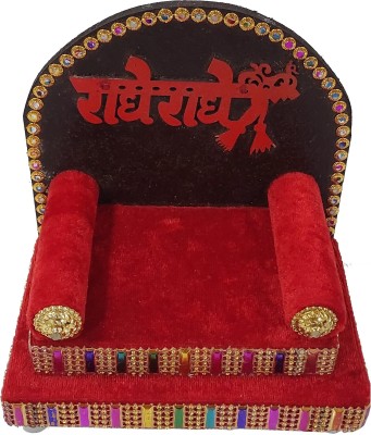 Tool Point 7N Handicraft Laddu Gopal Sofa/Singhasan Wooden Pooja Chowki(Red, Pack of 1)