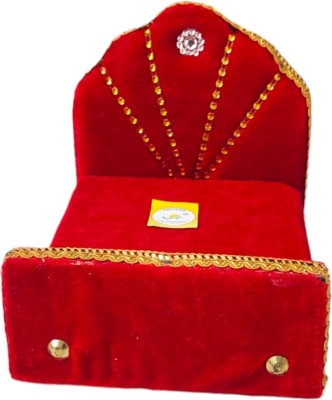 ARISERS Laddu Gopal Bed || Krishna ji Plang || Bal Gopal Bed || Wooden Laddu Gopal Bed Wooden, Sponge, Silk All Purpose Chowki(Red, Pack of 1)