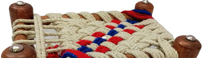 7 CLOUDS INDIA Jute authentic charpai or cot for kanha jee Wooden All Purpose Chowki(Multicolor, Pack of 1)