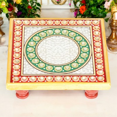 Fashion Art Marble All Purpose Chowki(Multicolor)