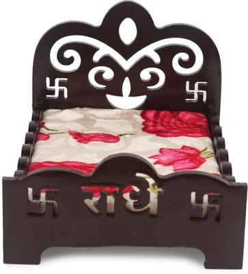 Shivcart laddu gopal ji&Kanha ji,thakur ji Bed Janamastmi special fancy bed(Kanha ji0-3) Wooden All Purpose Chowki(Black, Pack of 1)
