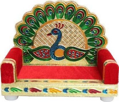 Spiritualnet Krishna Singhasan Size 0 TO 1 No laddu Gopal Wooden All Purpose Chowki(Multicolor, Pack of 1)