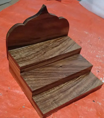 Tukani Tukani Sheesham Wood Pooja Chowki | Handmade Wooden (40 x 25 x 25 cm, Wooden Pooja Chowki(Brown, Pack of 1)