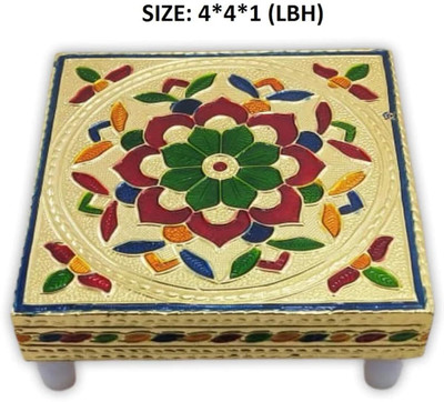singhals 1 chowki 4*4 Wooden All Purpose Chowki(Multicolor, Pack of 1)
