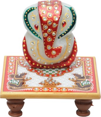 Pavitra Mandir HT-MB-GANESH-CH Marble All Purpose Chowki(White, Pack of 1)