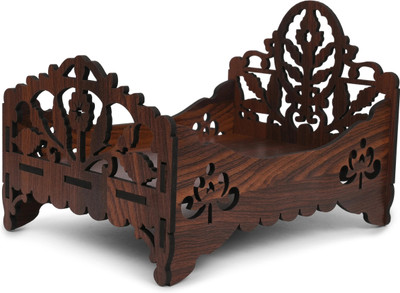 SHILPAVEDA Janmashtami Special Bed For Kanha Ji/ Laddu Gopal Ji/Thakur ji/ Krishna ji Wooden All Purpose Chowki(Brown, Pack of 1)