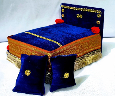 R D Handicraft Silk All Purpose Chowki(Blue, Pack of 1)