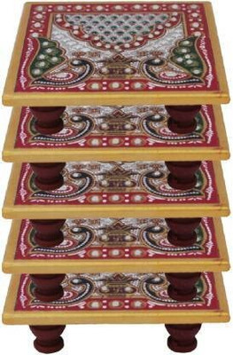 galcrafts Marble All Purpose Chowki(Multicolor, Pack of 5)