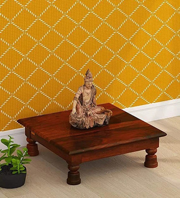saamenia furnitures Solid Sheesham Wood Shagun Chowki, Navratra Pooja Chowki, Multipurpose Chowki Wooden Pooja Chowki(Brown, Pack of 1)