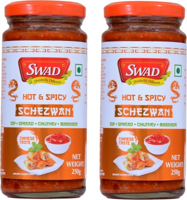 SWAD Hot & Spicy Schezwan 500g | Dip | Spread | Chutney | Marinate Chutney Paste(2x250 g)
