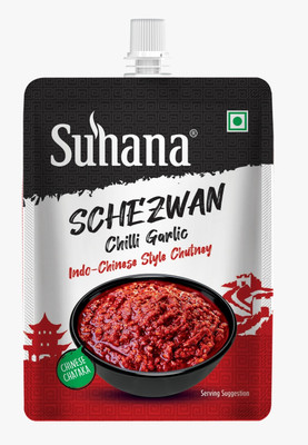 SUHANA Schezwan Chilli Garlic Chutney 180g Pack of 3 Chutney Paste(3x180 g)