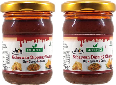 GREEN PIECE Jain Schezwan Dipping Chutney Dip/Spread/Cook(Pack of 2) Chutney Paste(2x100 g)