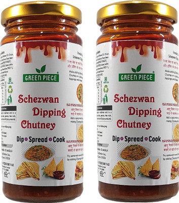 GREEN PIECE Schezwan Dipping Chutney Dip/Spread/Cook 250gm (Pack of 2) Chutney Paste(2x250 g)