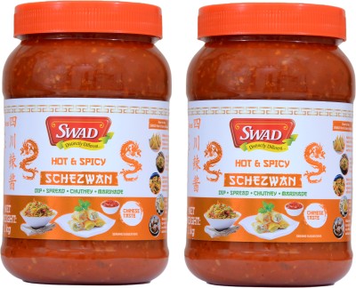 SWAD Hot & Spicy Schezwan 2kg | Dip | Spread | Chutney | Marinate Chutney Paste(2x1 kg)