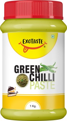 EXOTASTE Green Chilli Paste, Ready-to-Cook, to Instantly Add a Spicy Twist to Your Meals Chutney Paste(1 kg)