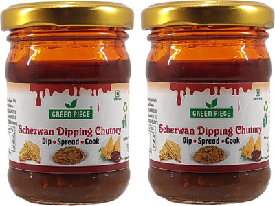 GREEN PIECE Schezwan Dipping Chutney Dip/Spread/Cook 100gm (Pack of 2) Chutney Paste(2x100 g)