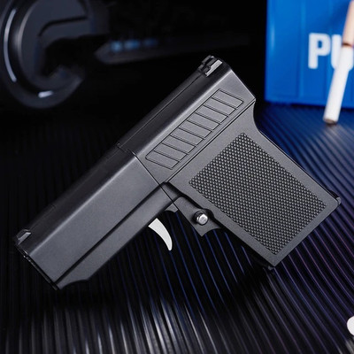 VIOVI M-910 Gun Cigarette Lighter Gun cigarette case 2in1 torch blue jet flame lighter 08 pcs cigarette case box Pocket Lighter(Black)