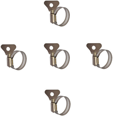 ESEKSAFAR Pipe Clamp(5pc Easy Adjustable S S Butterfly Hose Clamp 2 cm)